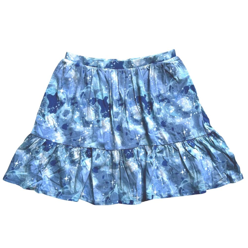 5/$25 Lands' End Skort Girl's Ruffle Starry Built-In Shorts Skirt XL 14 16 New